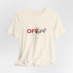 The UNIT OFFLINE t-shirt in natural — low frequency hum beneath the surface.