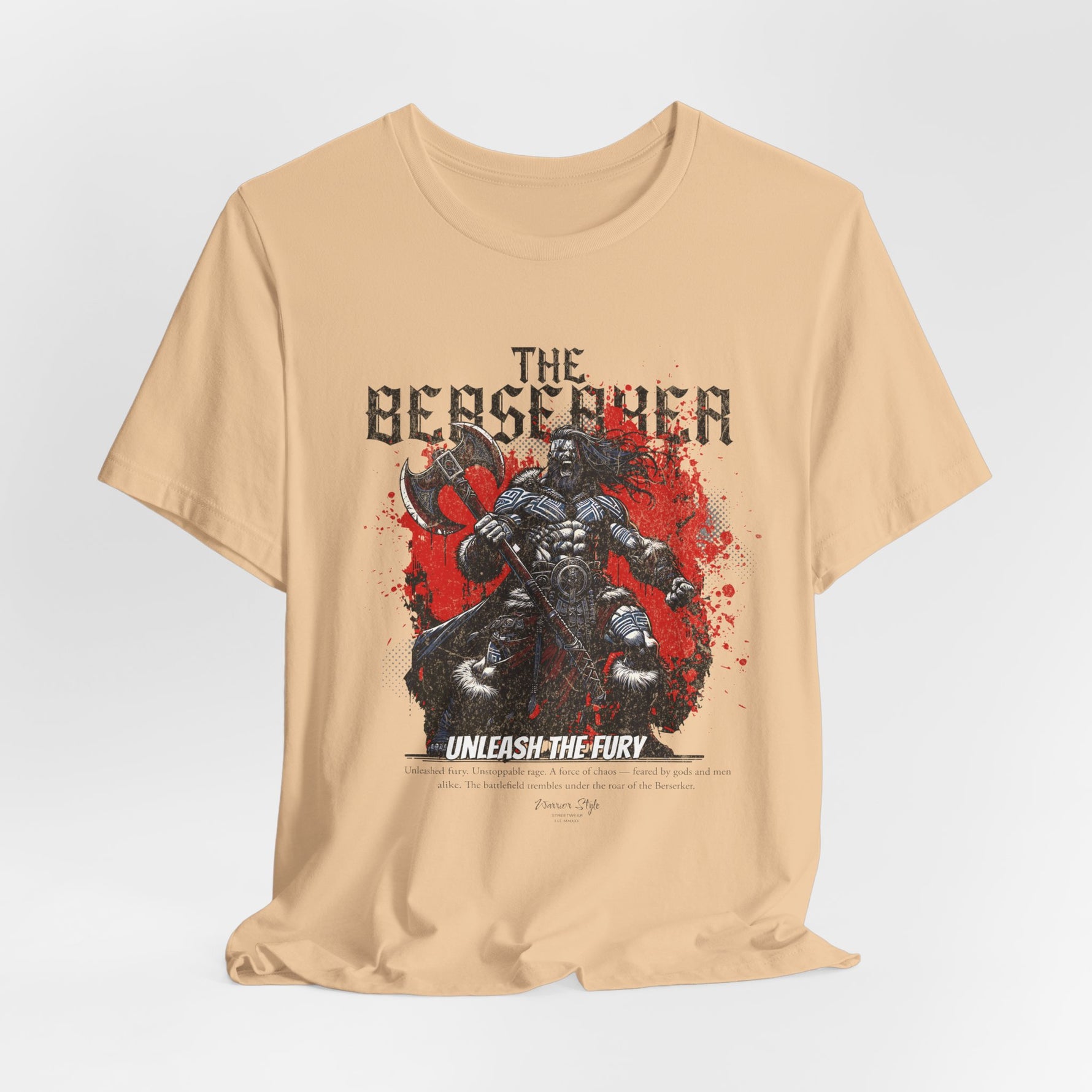 The BERSERKER t-shirt in Sand Dune — Desert calm, hiding storms beneath the skin.