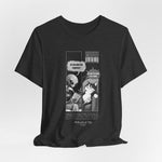 The FEEL REMORSE? t-shirt in dark heather grey — 3D mockup, textured charcoal tone, no background, no model.