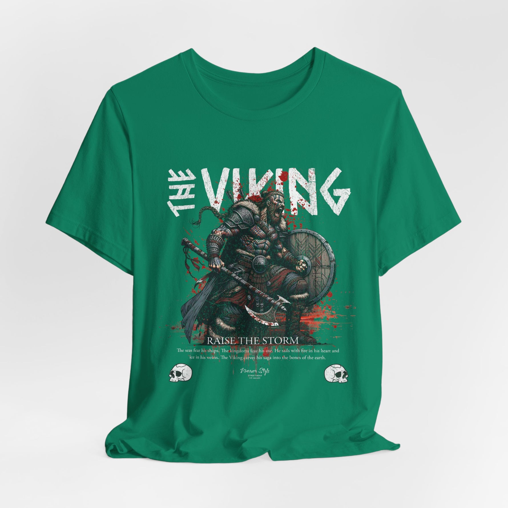 The VIKING t-shirt in Kelly — Bold green like moss-covered iron and forest raids.
