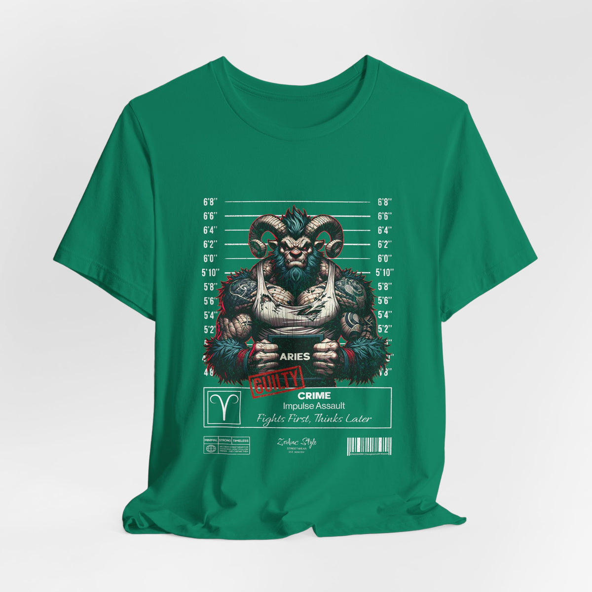 The ARIES t-shirt in kelly — Temper recharged in wild green energy.