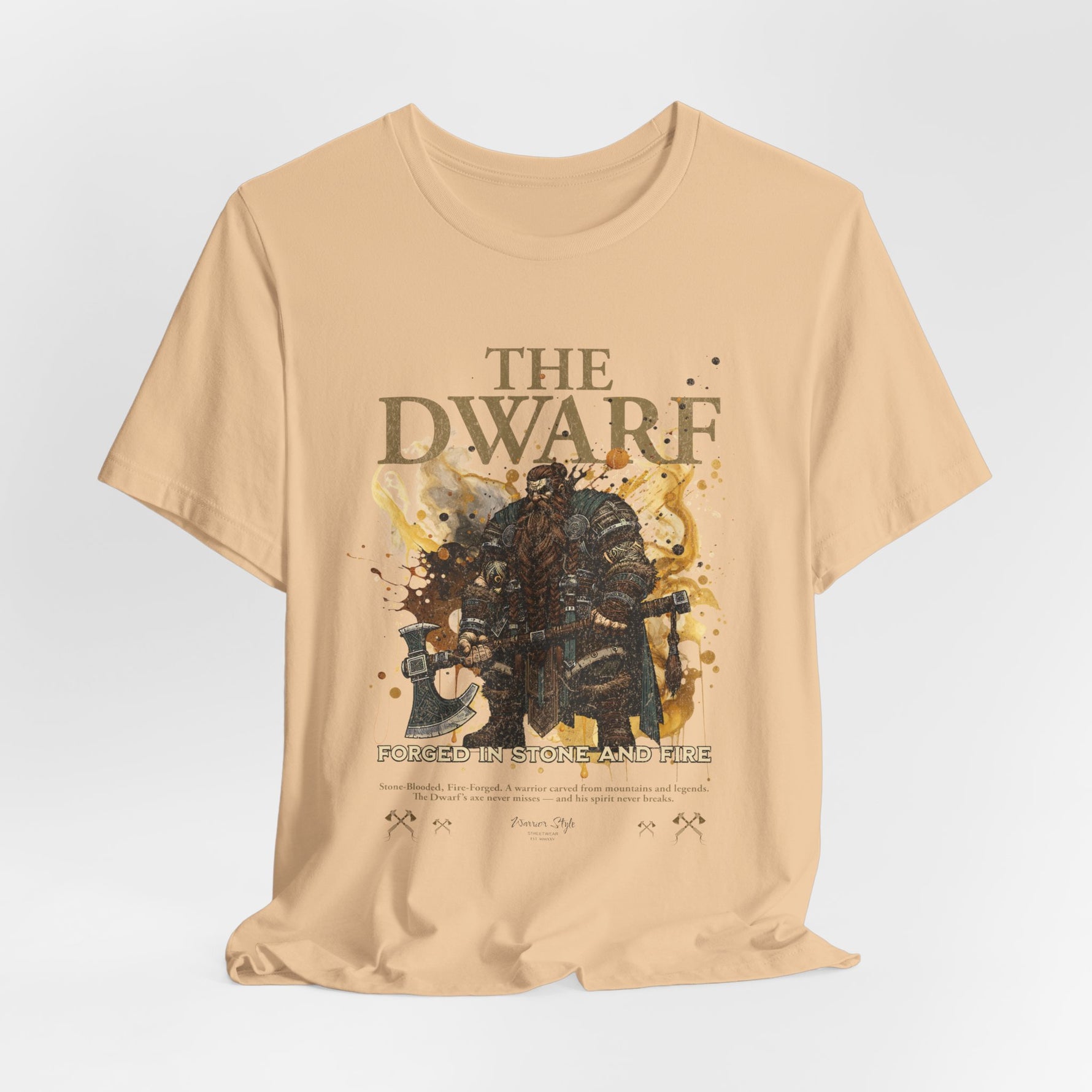 The DWARF t-shirt in Sand Dune — weathered and wise, like stone shaped by time.