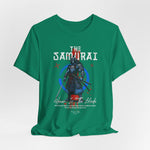 The Samurai t-shirt in Kelly — honor wrapped in vibrant defiance.