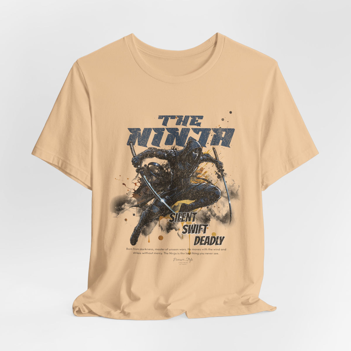 The NINJA t-shirt in Sand Dune — hidden in daylight, forgotten by time.