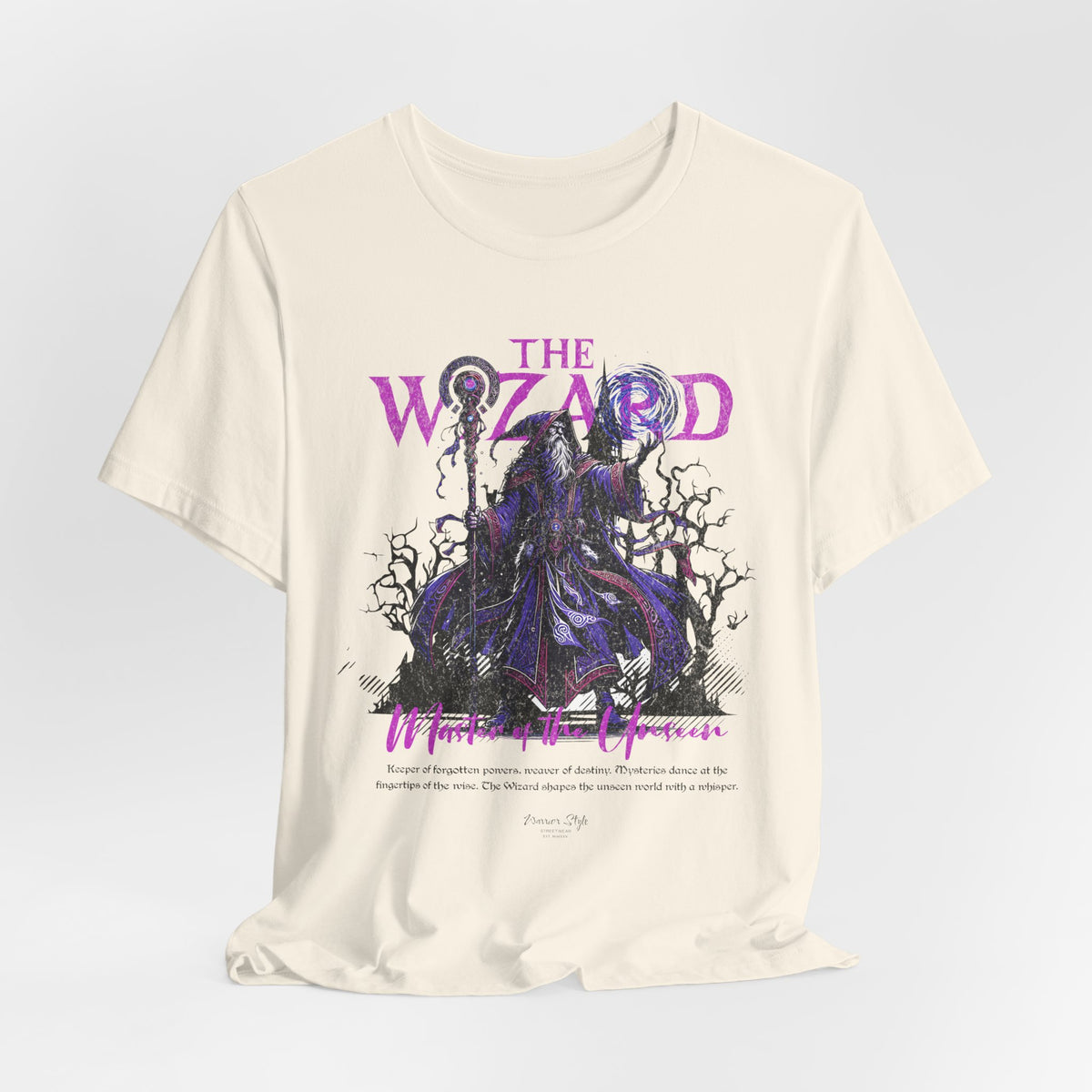 The Wizard t-shirt in Natural — Woven from untouched, primal essence.