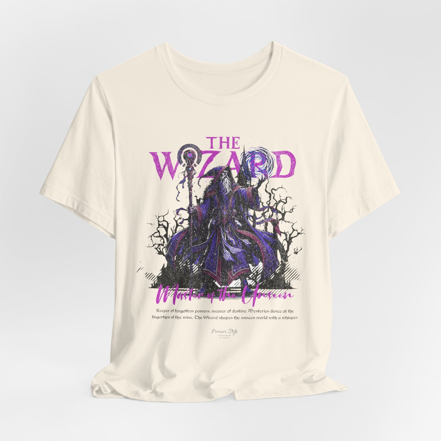 The Wizard t-shirt in Natural — Woven from untouched, primal essence.