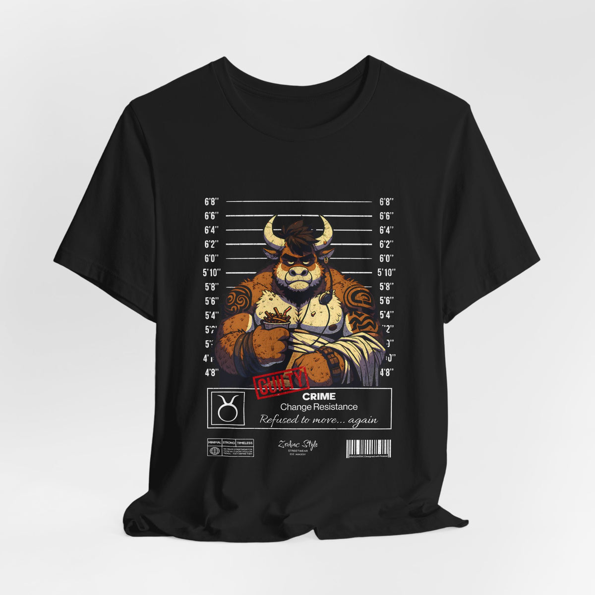 The TAURUS t-shirt in Black — Built for the stubborn soul who won’t flinch in the dark.