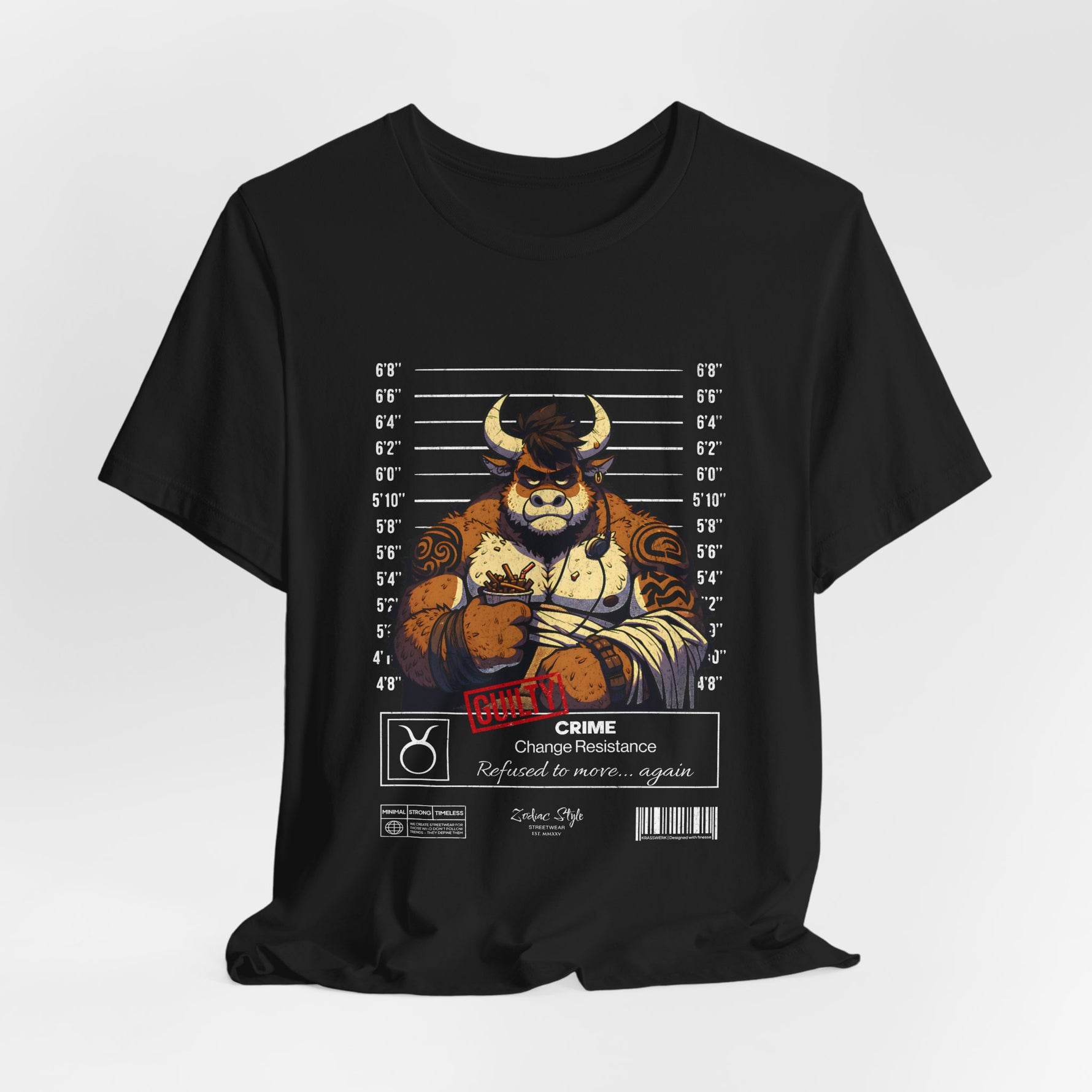 The TAURUS t-shirt in Black — Built for the stubborn soul who won’t flinch in the dark.