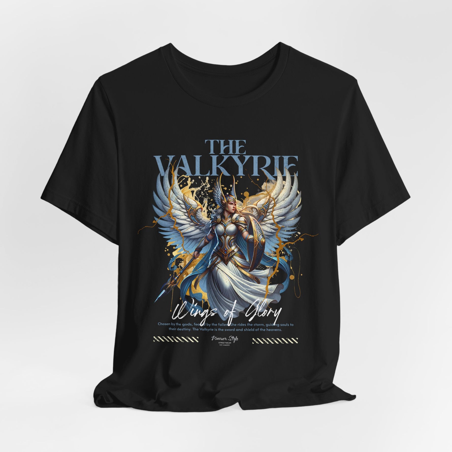 The VALKYRIE t-shirt in Black — the shadow before she strikes.