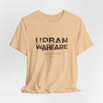 The URBAN WARFARE t-shirt in Sand Dune — dust, ruin, and those who rise through it.
