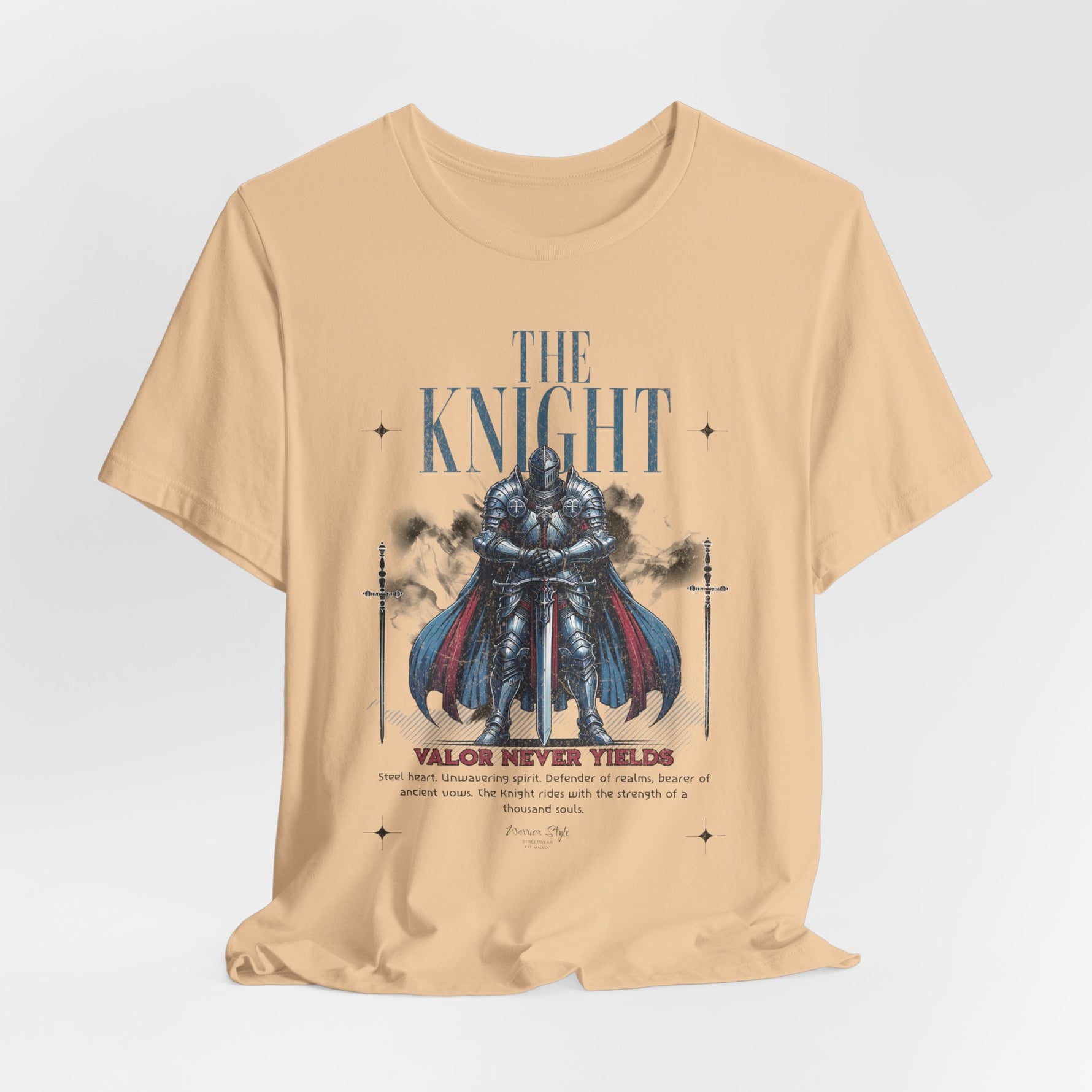 The KNIGHT t-shirt in Sand Dune — timeless like sunlit armor weathered by years.