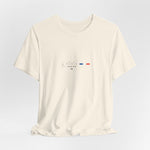 The PARIS t-shirt in Natural — 3D mockup, soft off-white tone, no background, no model.