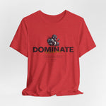 DOMINATE t-shirt in Heather Red — Aggression with precision.
