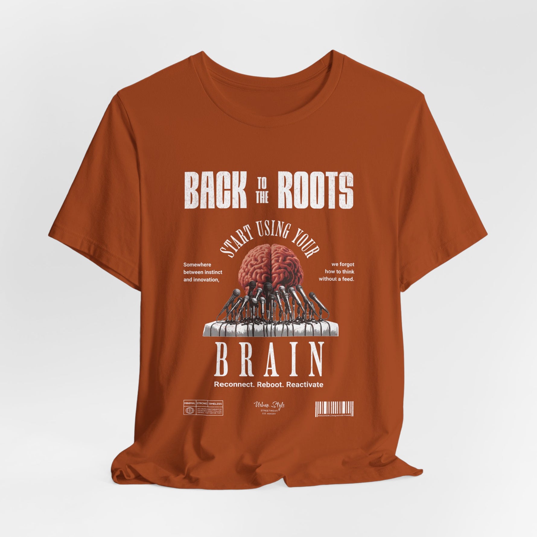 The Back to the Roots t-shirt in Autumn — where change feels natural.