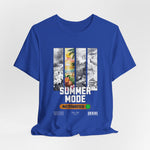 The SUMMER MODE t-shirt in true royal — Sky-clear blue for endless summer moods.