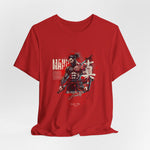 Red swatch with a bold classic tone featured in the MAKOTO warrior shirt