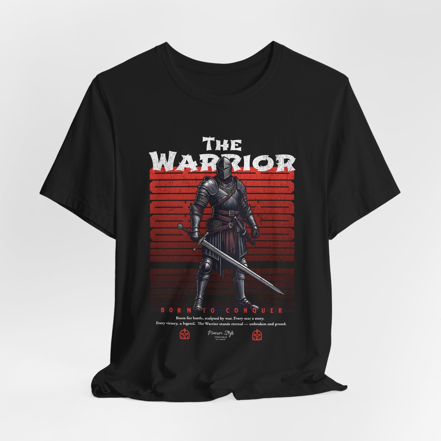 The Warrior t-shirt in Black — the fight begins in silence.