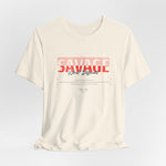 The SAVAGE t-shirt in Natural — born raw. stayed raw.