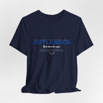The OUTLANDER t-shirt in Navy — silent strength wrapped in midnight hues.