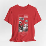 The NAP – 18h A Day t-shirt in Heather Red — Warm heathered red gives the sarcastic cat panel a hint of rebellion.