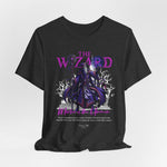 The Wizard t-shirt in Dark Heather Grey — A muted cloak for shadow-born magic.