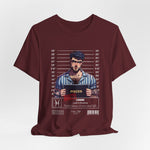 The PISCES t-shirt in Maroon — deep and quiet, lost in thought.