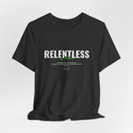 The RELENTLESS t-shirt in Dark Heather Grey — built from grind, not glamour.