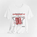 The DREAM IT DO IT t-shirt in White — clean minimal base, making the butterfly and "DO" stand out sharply.