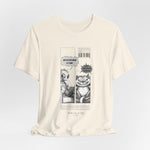 The MEOW 3AM t-shirt in Natural — 3D mockup of an off-white, creamy shirt tone, no figure or scene shown.