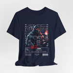 The SCORPIO t-shirt in Navy — 3D mockup showing shirt color Navy. No background. No model.