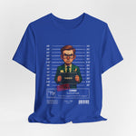 The VIRGO t-shirt in trueroyal — 3D mockup of the design on a bold true royal blue shirt. No background, no model.