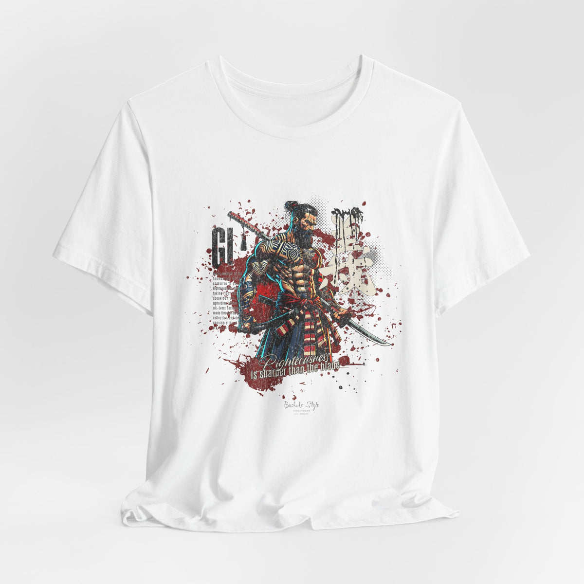 White GI version — pure contrast for a virtue that never bends.