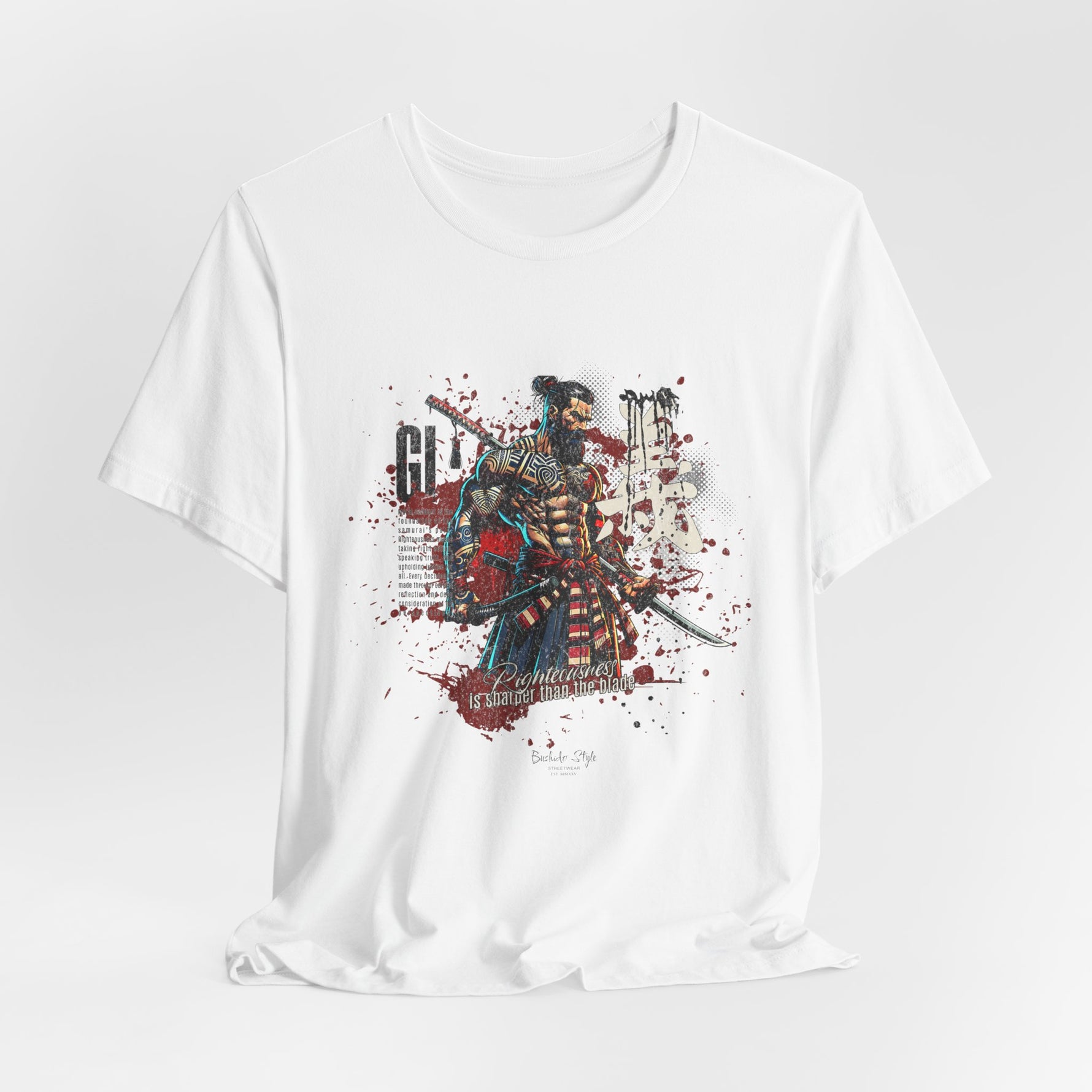 White GI version — pure contrast for a virtue that never bends.