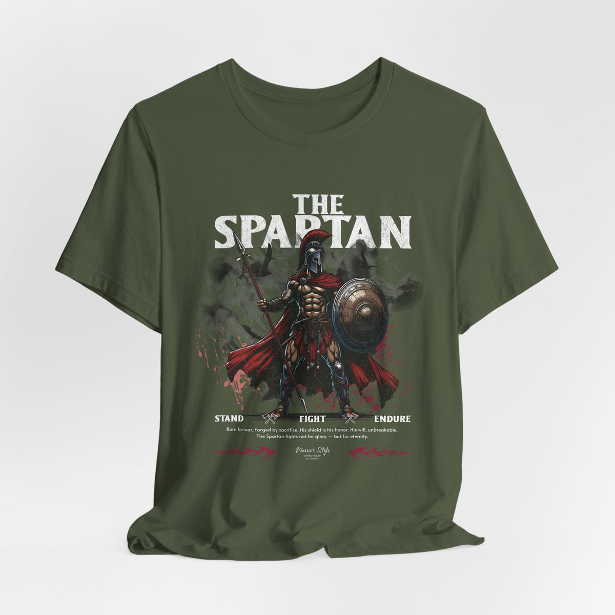 The SPARTAN t-shirt in Military Green — discipline in tone, duty in every thread.