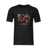 “REI” black t-shirt by KRASSWERK – ghost mockup showcasing the fierce elegance of respect, where discipline speaks louder than words in this silent warrior print, no background no model