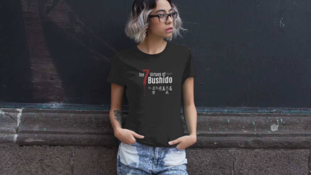 THE 7 VIRTUES OF BUSHIDO Video — Graphic Tee in BLACK
Minimal design. Maximum presence.
This shirt speaks before you do — and keeps talking after.
Crafted with purpose, printed with precision,
and built for minds that don’t follow trends — they start them.
This is more than fabric. It’s statement in motion.
KRASSWERK | Designed with finesse